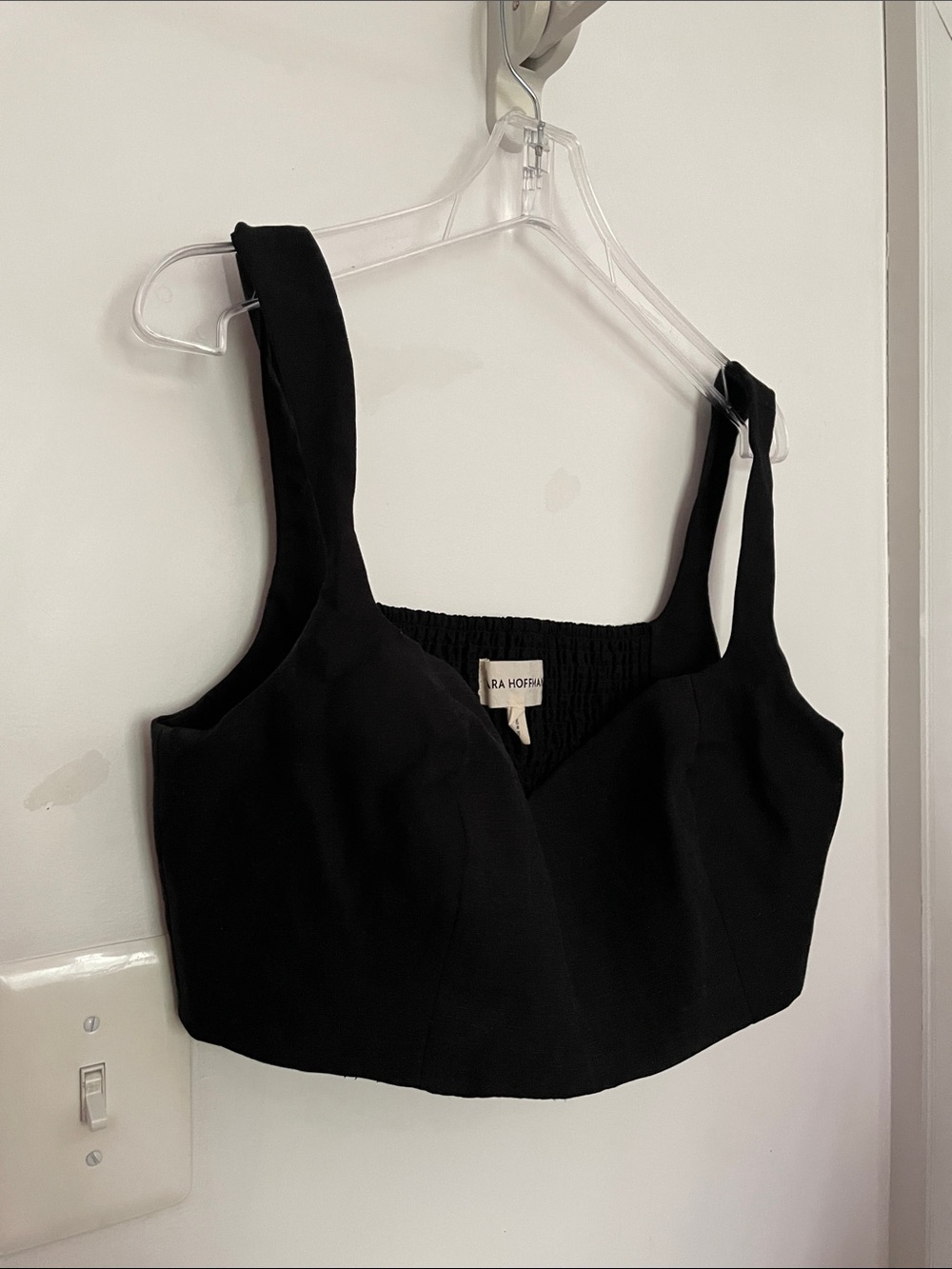 Mara Hoffman Black Cropped Square-Neck Tank - Picture 2 of 4